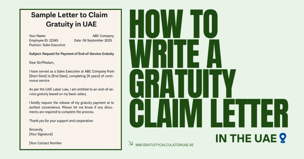 gratuity claim letter