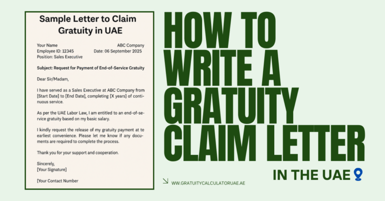 gratuity claim letter